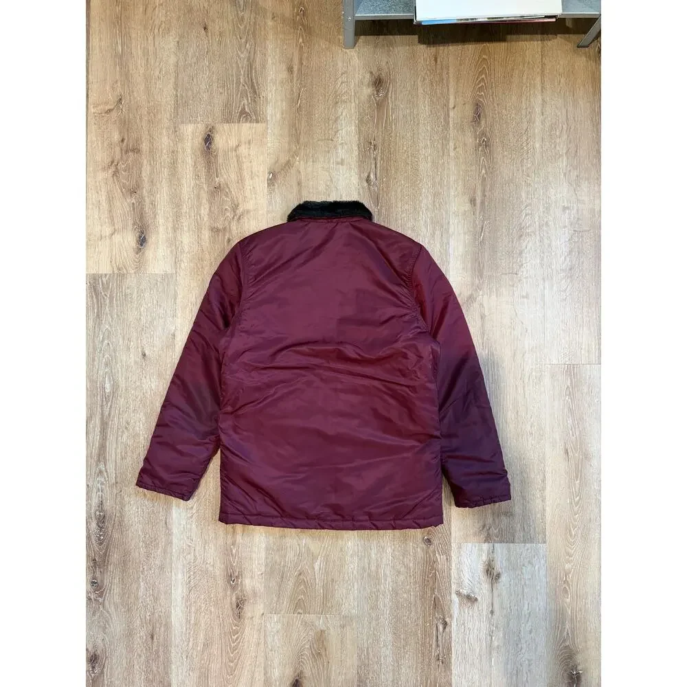 Supreme B-9 Parka Jacket Burgundy Maroon Black Faux Fur Collar Size S Military